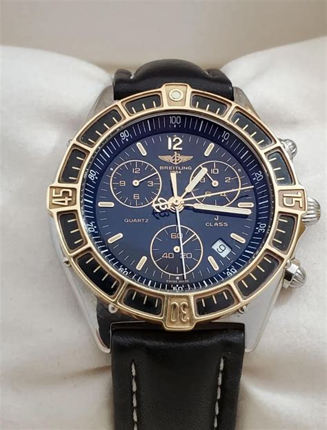 breitling shark chrono quartz d53067 stahl gold